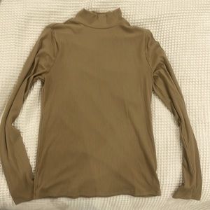 Mock Neck Ribbed Long Sleeve Shirt
